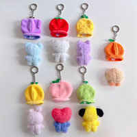 Porte-clés en peluche mini BTS MININI FRUITS DOLL coréen avec capuche, breloque de sac pour filles, cadeau esthétique doux