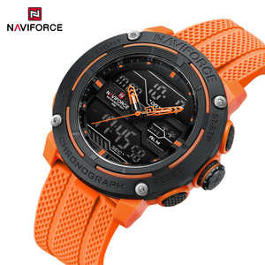 Montre pour femme 7114, 40 mm, double affichage, sportive, décontractée, simple, boîtier en acier inoxydable, bracelet en silicone, étanche, quartz - Product Image 1