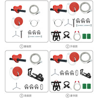 Kit de tyrolienne robuste pour enfants et adultes avec accessoires complets, câble en acier, chariot, siège à disque, frein à ressort