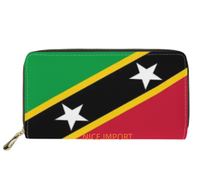 Dompet Panjang Kulit Bendera Pohnpei Dengan Kapasitas Besar, Dompet Kulit Cocok untuk Wanita, Perjalanan, dan Penggunaan Sehari-hari