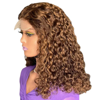 Perruque 5x5 sans colle DD Pixie Curl en cheveux humains vierges, 18 pouces, densité 200, pré-épilée avec baby hair et ligne de cheveux naturelle