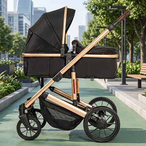 Cochecito de Bebé Plegable 3 en 1 con Modos de Deslizamiento Reversibles, Marco de Aleación de Aluminio, Cumple con la Norma Europea EN1888 - Product Image 2