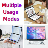 Ordinateur portable à double écran 14+14 pouces, processeur Intel Celeron, 16 Go de RAM, SSD 128 Go/256 Go/512 Go/1 To