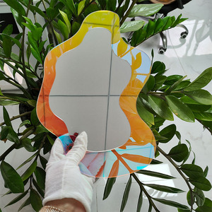Wavy Acrylic Mirror <strong>Rainbow</strong> Irregular Aesthetic Vanity Mirror Iridescent Mirror Wall Stickers Wall <strong>Decor</strong> for Living <strong>Room</strong> Bedroom - Product Image 2