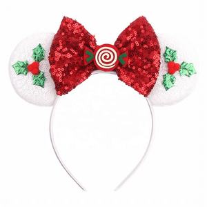 Serre-tête Oreilles de Souris pour Filles, Taille Unique, avec Nœud à Paillettes, Accessoire Cheveux, Cadeau d'Anniversaire, Vente en Gros - Product Image 5