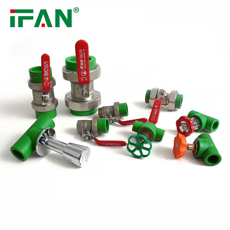 Фитинги IFAN PN25 для давления воды PPR, зеленый корпус, все типы PPR, скрытый запорный клапан