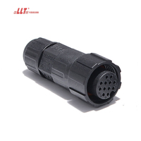 LLT M16 Connecteur étanche 12 Volt Ip67 12 Pins Type de montage sur panneau arrière électrique avec prise et prise