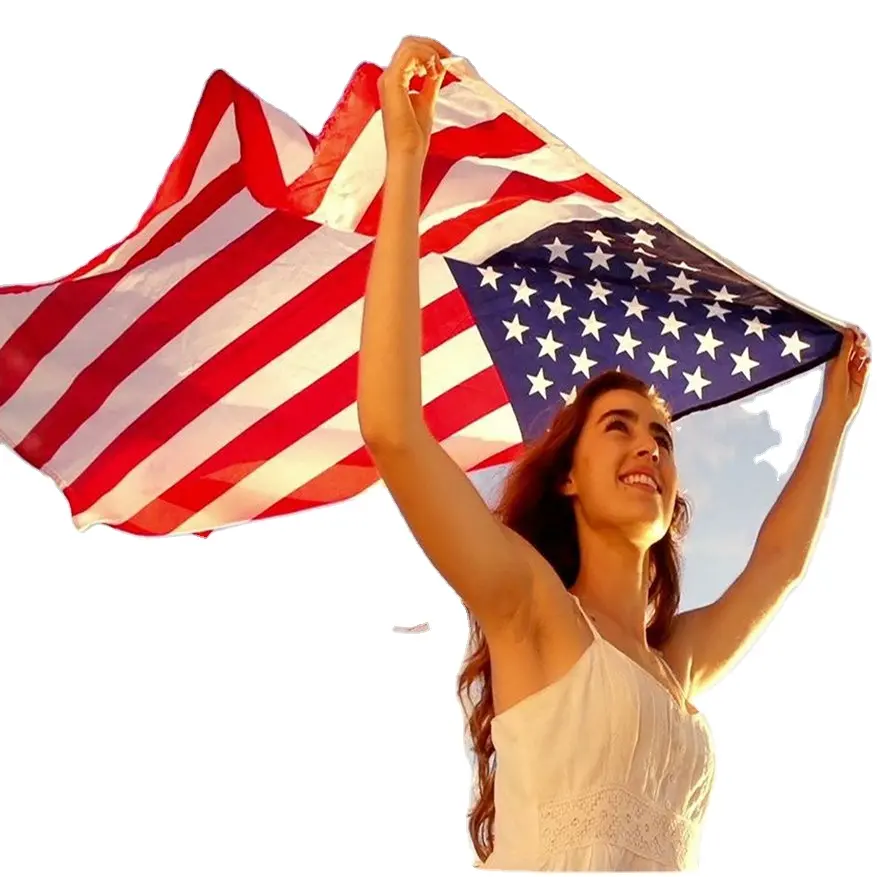 wholesale 90X150cm Hanging Polyester custom world national countries american flag