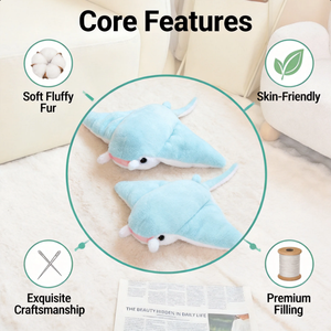 Coussin en peluche Raie Manta, Doux et Moelleux, Jouet en Peluche Raie, Animal Marin, Poupée en Peluche Raie diabolique, Cadeau, Vente Directe Usine, Vente en Gros - Product Image 3