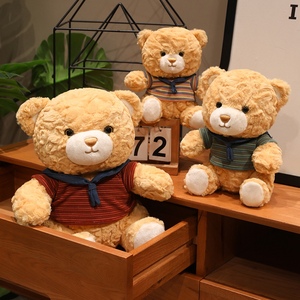 Orsacchiotto di Peluche con Colletto da <span class=keywords><strong>Marinaio</strong></span>, Simpatico Orso Vestito con Camicia a Righe, Morbido Pupazzo Imbottito per Regalo di Compleanno per Bambini - Product Image 1