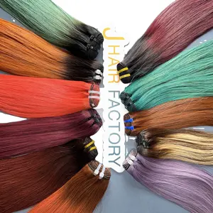 Weft Blue Ombre Colors 100% Virgin Raw Human Hair Extensions Wholesale Hair Good Supplier 2023