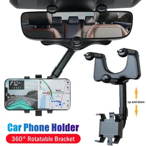 Автомобильный держатель для телефона на 360 градусов, вращающаяся подставка, зеркало заднего вида, GPS-навигация, автомобильная поддержка, многофункциональный держатель для телефона