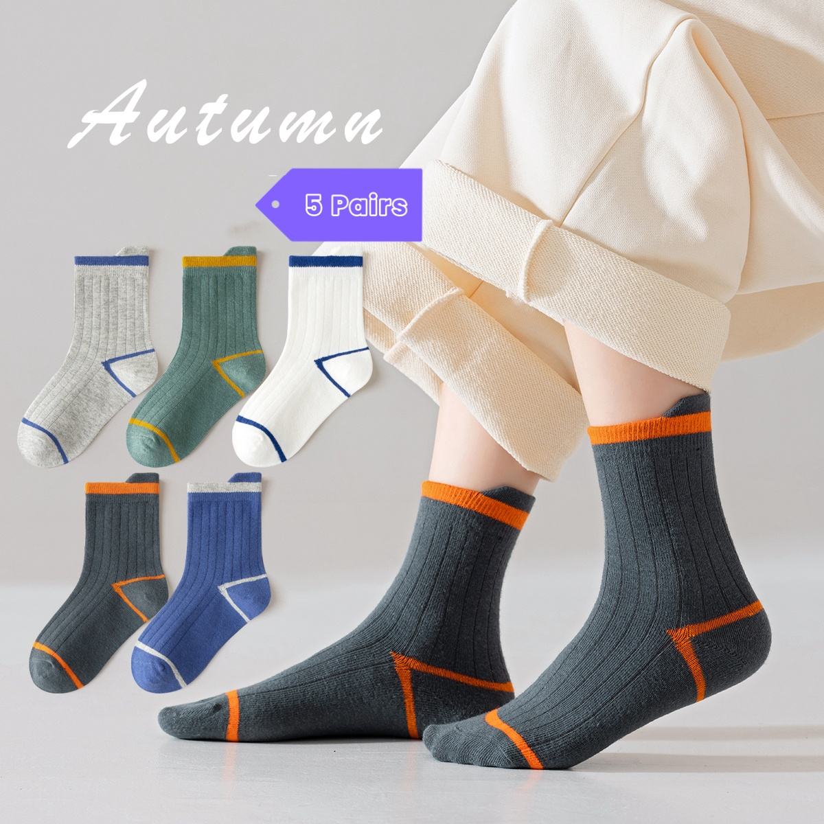 Boys Children Funny Designer Sports/Running/Athlete Striped/Classic Cotton Crew Unisex Kids Socks Wholesale