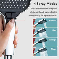 Pommeau de Douche Portable Filtrant en Plastique ABS, 4 Fonctions, Économie d'Eau, Haute Pression pour Projets Hôteliers et Salles de Bain