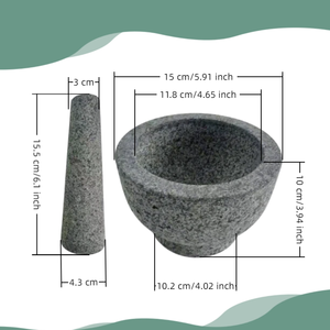 <span class=keywords><strong>Mortero</strong></span> y Pilón <span class=keywords><strong>de</strong></span> Granito Natural <span class=keywords><strong>de</strong></span> Alta Calidad para Moler Especias, Herramienta para Moler Hierbas y Especias para la Cocina del Hogar - Product Image 2