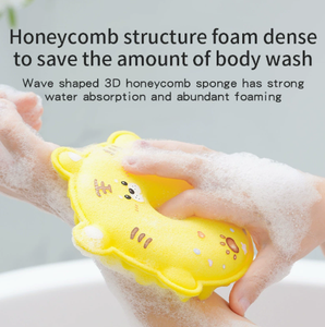 Cartoon Animal Bath <b>Sponge</b> Kids Body Scrubber Baby Washing Accessory Yellow Cute <b>Bathing</b> Toy - Product Image 3
