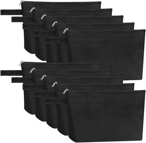 2033 Cheap Custom Black Cotton Canvas <b>Makeup</b> Toilet <b>Bag</b> - Product Image 2