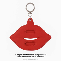 Porte-lunettes en cuir PU en forme de lèvres, mignon et tendance, porte-clés, breloque de sac, clip de suspension pour lunettes, accessoire pour sac fourre-tout