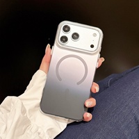 Coque de téléphone sans fil à chargement dégradé avec strass pour iPhone 18 Pro Max, étui magnétique de luxe pour iPhone 17 16 15 14 13 12