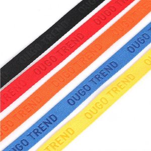 Bande de col tricotée noire de 1 cm avec logo personnalisé en jacquard pour col de t-shirt - Product Image 5