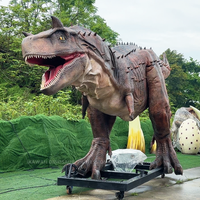 Yüksek Kaliteli 10m Uzunluğunda Animatronik Dinozorlar Carnotaurus Gerçekçi Dinozor Heykeli Kawah Fabrikası