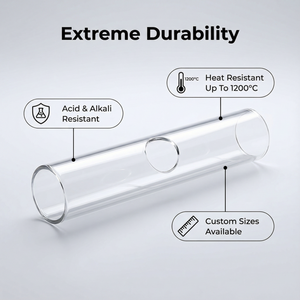 Tubo de vidrio de cuarzo transparente personalizado para laboratorio, tubo de sílice fundida, tubos de vidrio de cuarzo, tubo de prueba - Product Image 2