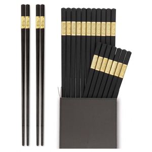 Palillos Chinos Personalizados de PPS con Diseño Impreso en Relieve, Aleación Negra Ecológica Reutilizable para Bodas - Product Image 1