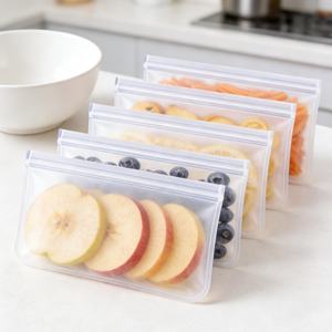 ถุงซิลิโคนกันรั่วแบบมีซิปล็อคสำหรับเก็บอาหาร พร้อมโลโก้ที่ปรับแต่งได้ - Product Image 1