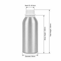 Bouteille de recharge diffuseur de parfum 200 ml en aluminium brillant avec bouchon blanc et bouchon intérieur inviolable
