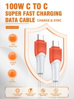 Kabel Charger Cepat LDNIO LC602C 3Ft 6Ft PD 100W USB C Tipe C 5A QC untuk Pengisian Daya dan Transfer Data Ponsel Grosir