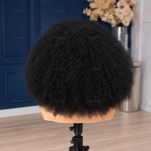 Peluca de Cabello Humano Virgen Afro Rizado Kinky 13x4 con <span class=keywords><strong>Parte</strong></span> Lateral y Frente de Encaje, Color Natural, Estilo Afro Bob con Línea de Cabello Natural, Cabello Peruano - Product Image 2