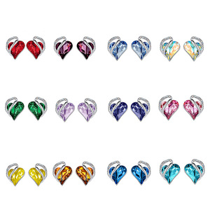 Fashion Rhinestone <b>Crystal</b> Jewellery <b>Earrings</b> Classic Heart of the Ocean White Gold Plated 12 Month Birthstone <b>Stud</b> <b>Earrings</b> - Product Image 3