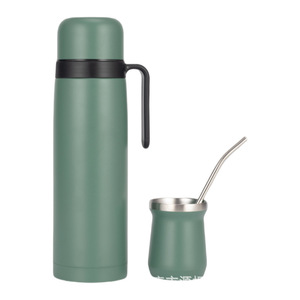 Botol Vakum Isolasi Stainless Steel Dinding Ganda Portabel 800ml dengan Desain Klasik dan Pegangan Set Cangkir Air Portabel untuk Perjalanan - Product Image 2