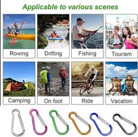 Mousqueton robuste en aluminium avec grande ressort de serrage, crochet porte-clés pour le camping, la randonnée, la pêche et les accessoires de fitness