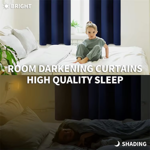 Rod Pocket Isolation <span class=keywords><strong>Thermique</strong></span> Chambre Courte Assombrissement <span class=keywords><strong>Rideau</strong></span> Fenêtre Rideaux Occultants pour Chambre - Product Image 4