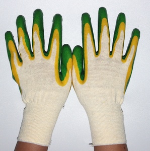 Suncend fábrica Venta caliente de doble color de látex de algodón trabajo medio recubierto guantes de trabajo naranja guantes - Product Image 4