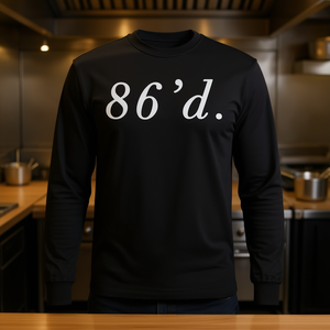 T-shirt à manches longues 86'd, design Chef Restaurant Slang, noir, vêtements unisexes - Product Image 3