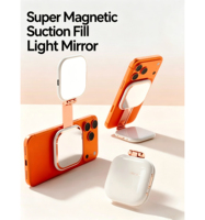 NOUVEAU Anneau lumineux magnétique pour selfie iPhone Magsafe CRI97 360 LED avec miroir, mini pliable, télécommande, en polycarbonate