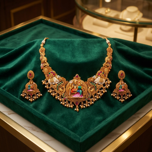 Gold Plated <b>Bridal</b> Set Choker Necklace <b>Drop</b> <b>Earrings</b> Tikka Ethnic Zircon Trendy Wedding Engagement Anniversary Latest High - Product Image 3