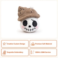 Porte-clés en peluche personnalisé en coton, motif dessin animé, OEM ODM, pendentif mignon pour sac, breloque chiot, cadeau unisexe
