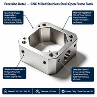 Pièces usinées CNC sur mesure en acier inoxydable, avec trous filetés, pour assemblage de cadre d'équipement industriel multi-ports, usinage OEM