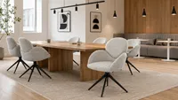 Chaises de salle à manger modernes et confortables d'Amérique avec coussin rembourré, fauteuil pivotant pour la maison, le bureau et la restauration (DC-5029)