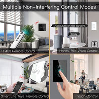 Interrupteur intelligent Zigbee 10A bipolaire 3 touches pour rideau intelligent avec télécommande et application Smart Life, compatible Wi-Fi
