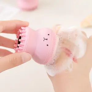 Factory Spot Double-sided Jellyfish Cleaning Facial Manual Wash Tool Soft Silicone Small Octopus Face Cleansing Wash Brush