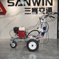 Machine de marquage routier sans air à poussée manuelle, pompe moteur 23MPa, débit 6L/min pour le traçage de lignes de parking