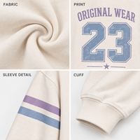 T-shirt personnalisé pour femme en jersey tricoté, coupe courte, manches longues, épaules tombantes, imprimé vintage, style décontracté streetwear