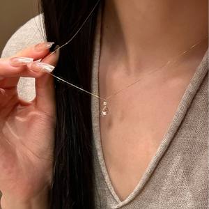 Collar de Plata Pura S925 con Diseño de Luz de Luna Nebulosa para Mujer, Estilo Romántico Francés, Cadena de Clavícula con Borla para Banquete - Product Image 4