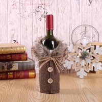 Sac cadeau de Noël en lin avec cordon de serrage, motif dessin animé personnalisé, marque Linna, 17*24 cm, pour bouteille de vin, idéal pour les fêtes