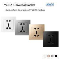 Prise murale multifonction en aluminium avec ports USB et USB-C, format universel 86, pour la décoration intérieure et les applications hôtelières