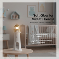 Lampe de chevet LED rechargeable à projection lunaire, design phare à détection corporelle, pour décoration de maison intelligente et d'intérieur